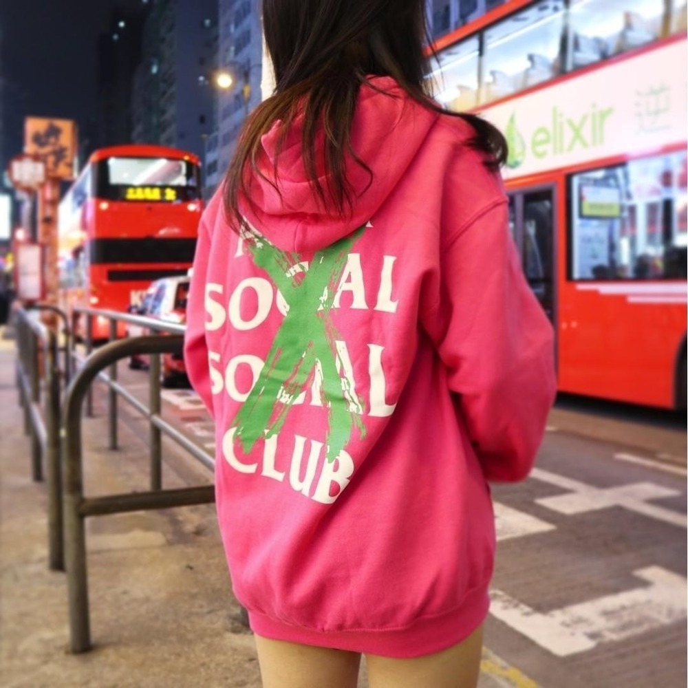 Anti Social Social Club Cancelled Hoodie Pink Green Rare Graphic Sweatshirt S - Picture 7 of 8